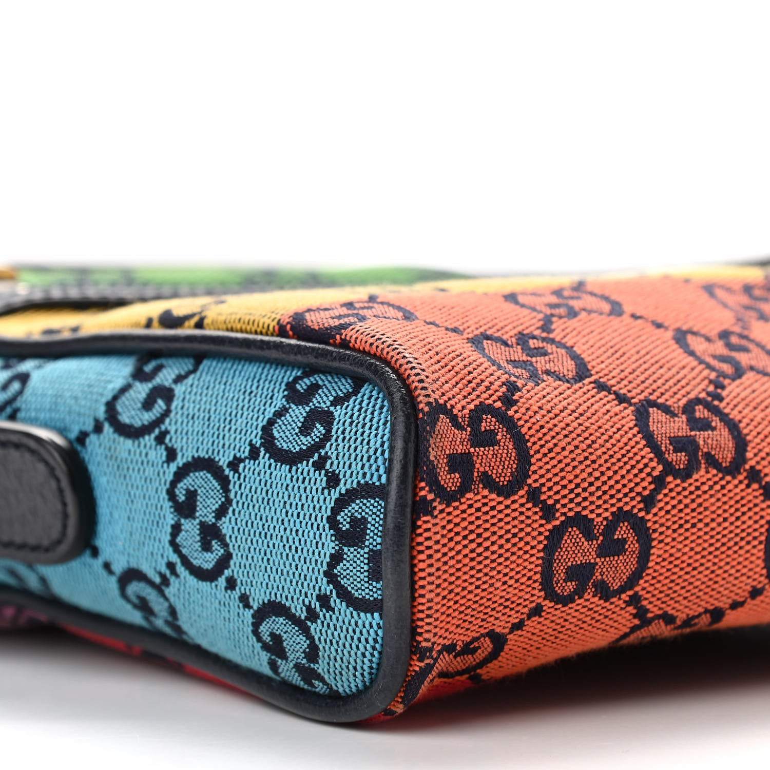 Gucci Monogram Multicolor Mini Retro Interlocking G Messenger Blue Rainbow Light Blue 9 of 10
