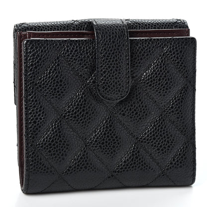 Chanel Caviar Quilted Compact French Flap Wallet Black 2 of 9