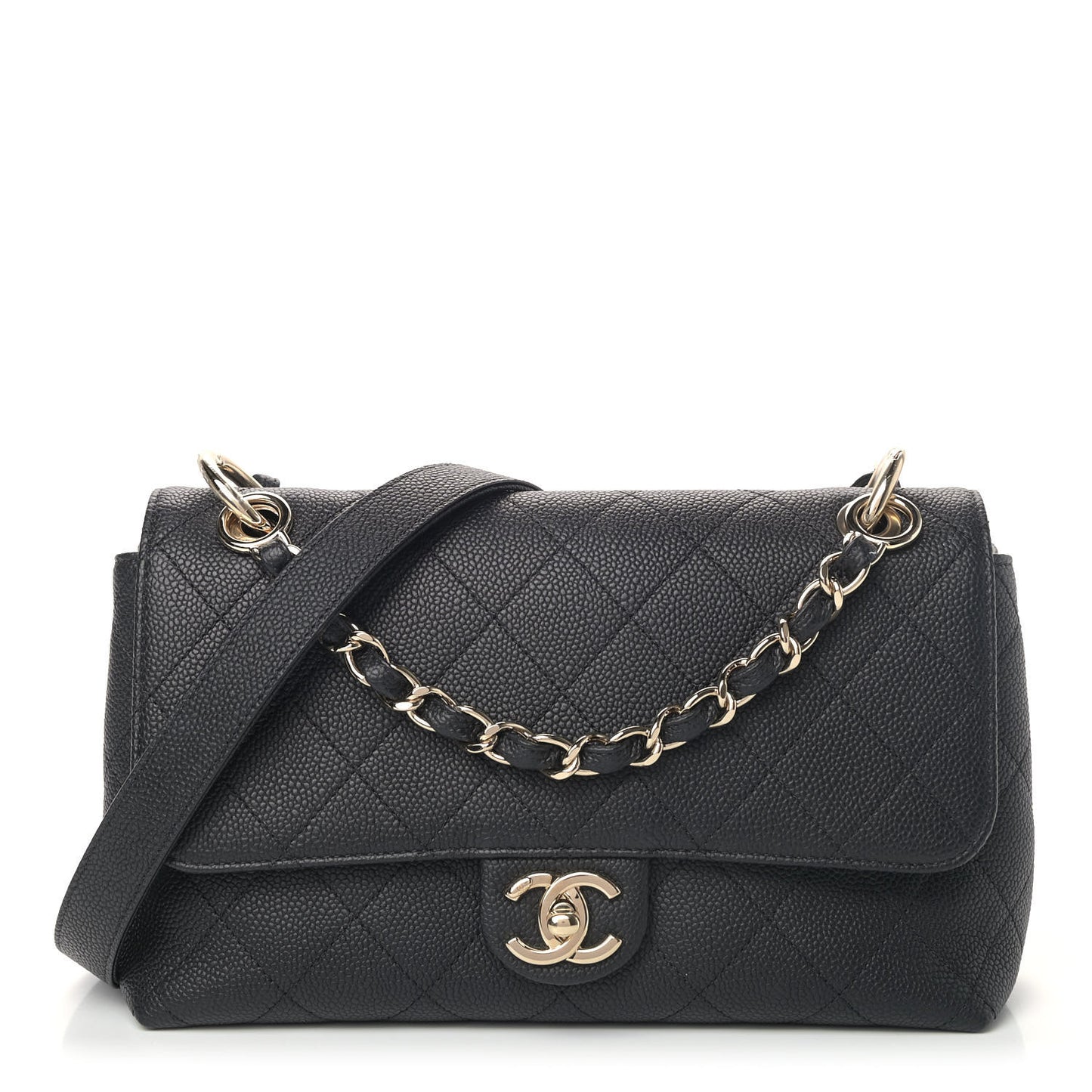 Caviar Quilted City Walk Flap Black