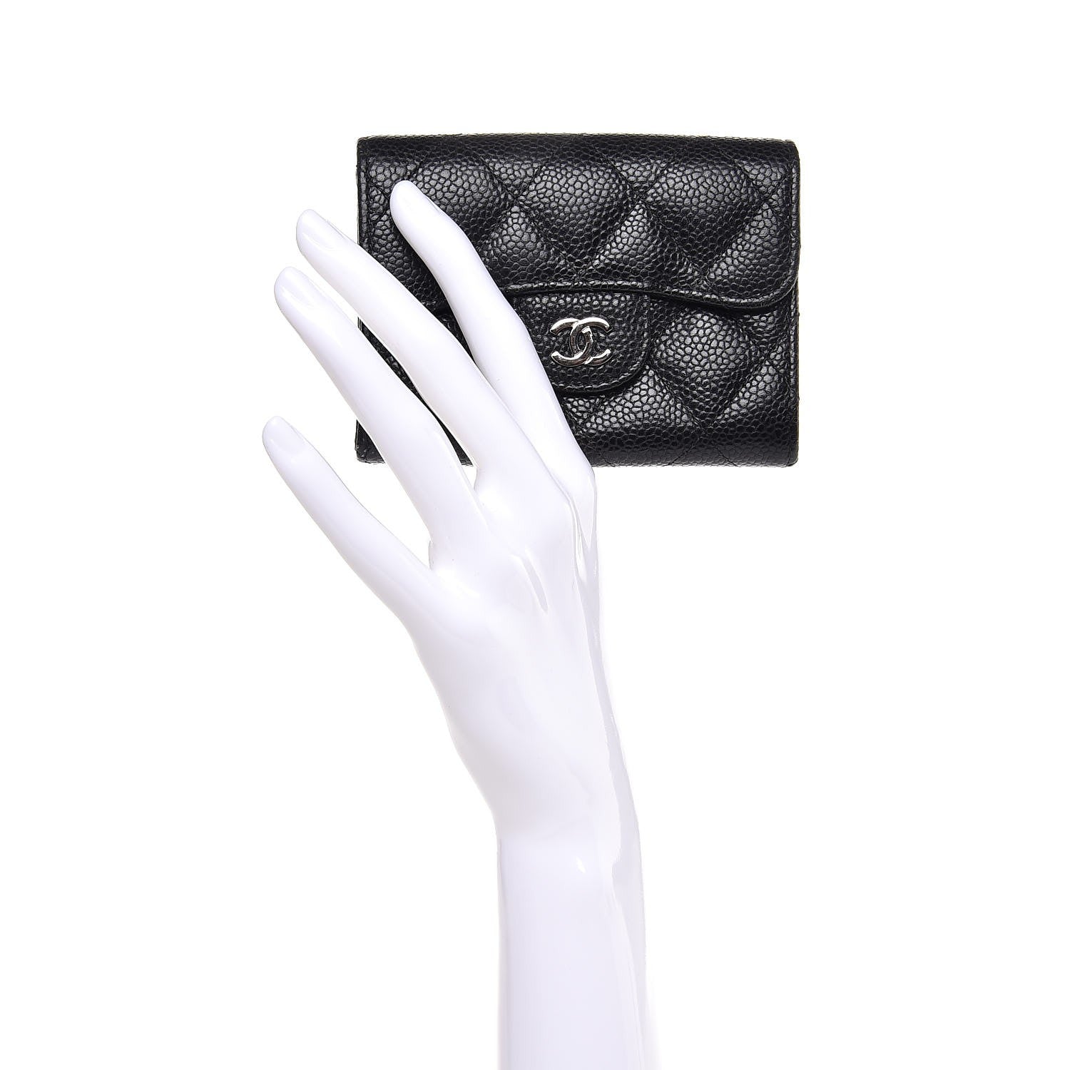 Chanel Caviar Quilted Flap Card Holder Wallet Black 2 of 8