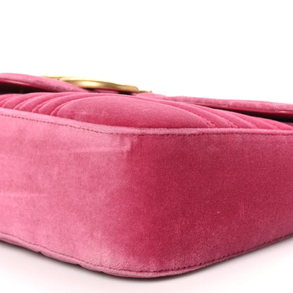 Gucci Velvet Matelasse Medium GG Marmont Shoulder Bag Light Raspberry Rose 9 of 9