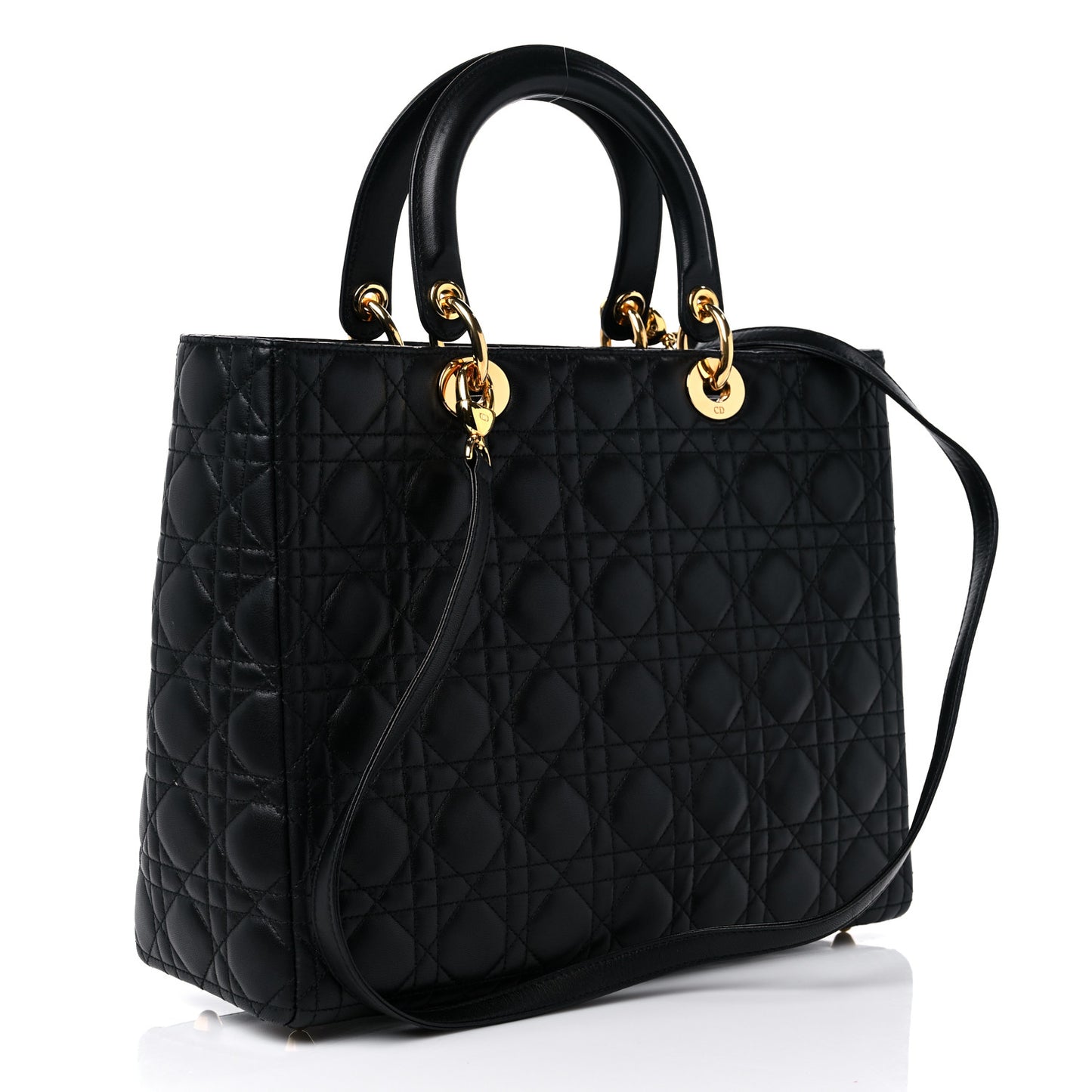Lambskin Cannage Large Lady Dior Black