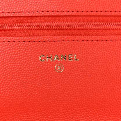 Chanel Caviar Quilted Wallet on Chain WOC Red 6 of 13