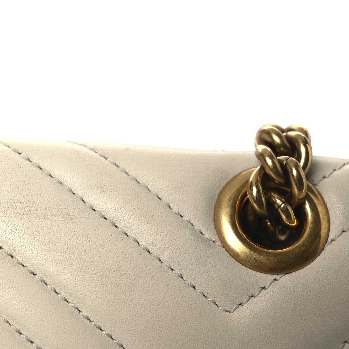 Calfskin Matelasse Mini GG Marmont Shoulder Bag White