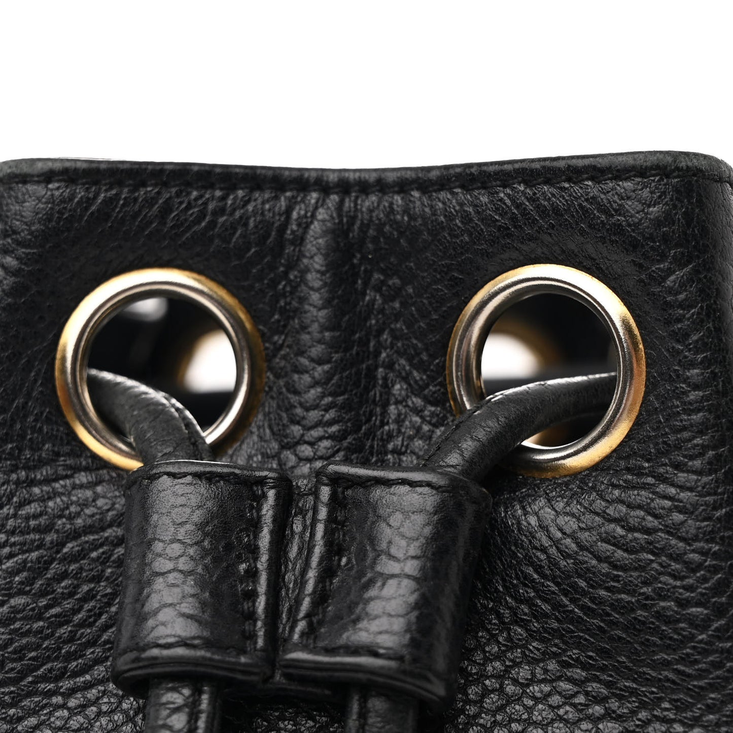 Caviar CC Chain Mini Drawstring Bag Black
