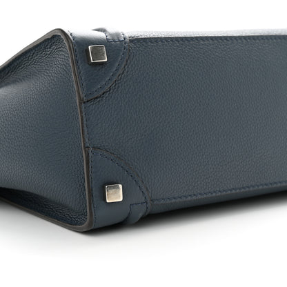 Celine Baby Drummed Calfskin Micro Luggage Petrol 8 of 9