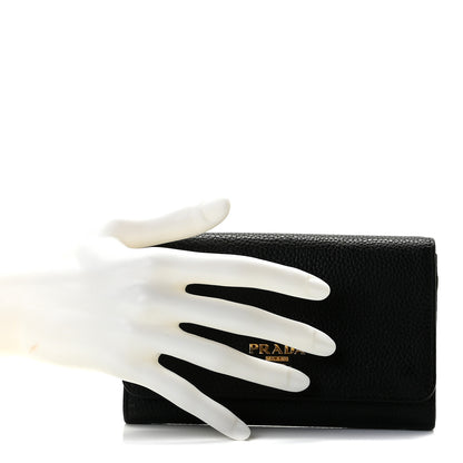 Prada Vitello Grain Wristlet Wallet Black 2 of 8