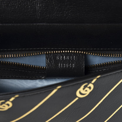 Gucci Calfskin Diagonal GG Medium Thiara Double Envelope Shoulder Bag Black White 9 of 10