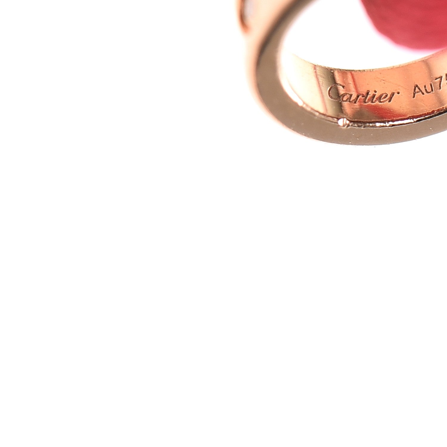 Cartier 18K Pink Gold Ceramic 4 Diamond LOVE Cord Bracelet Red 7 of 8