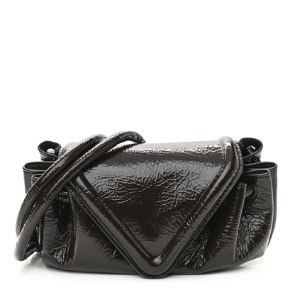 Bottega Veneta Patent Deerskin Small Beak Triangle Flap Shoulder Bag Fondant 1 of 9