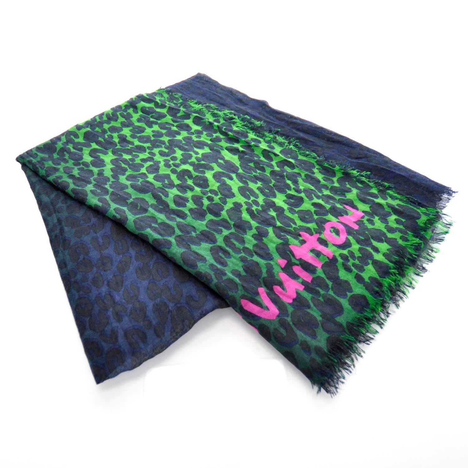 Louis Vuitton Leopard Blurry Cashmere Scarf 1 of 5