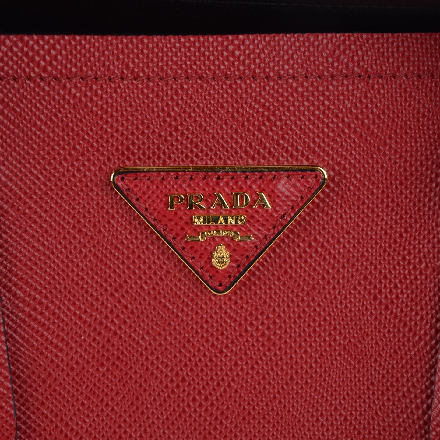 Saffiano Cuir Medium Double Bag Rosso