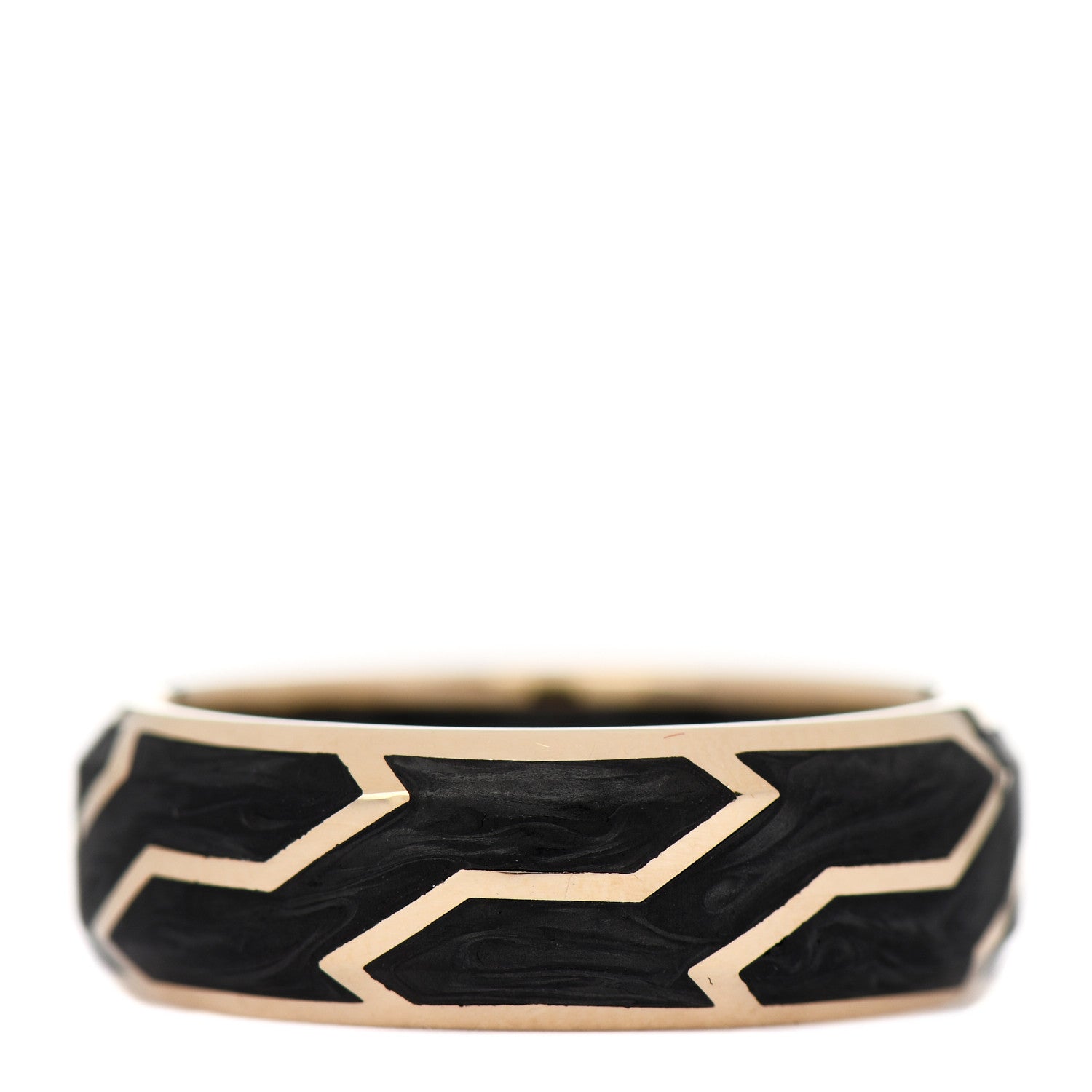 David Yurman 18K Yellow Gold Forged Carbon Band Ring 65 11 1 of 5