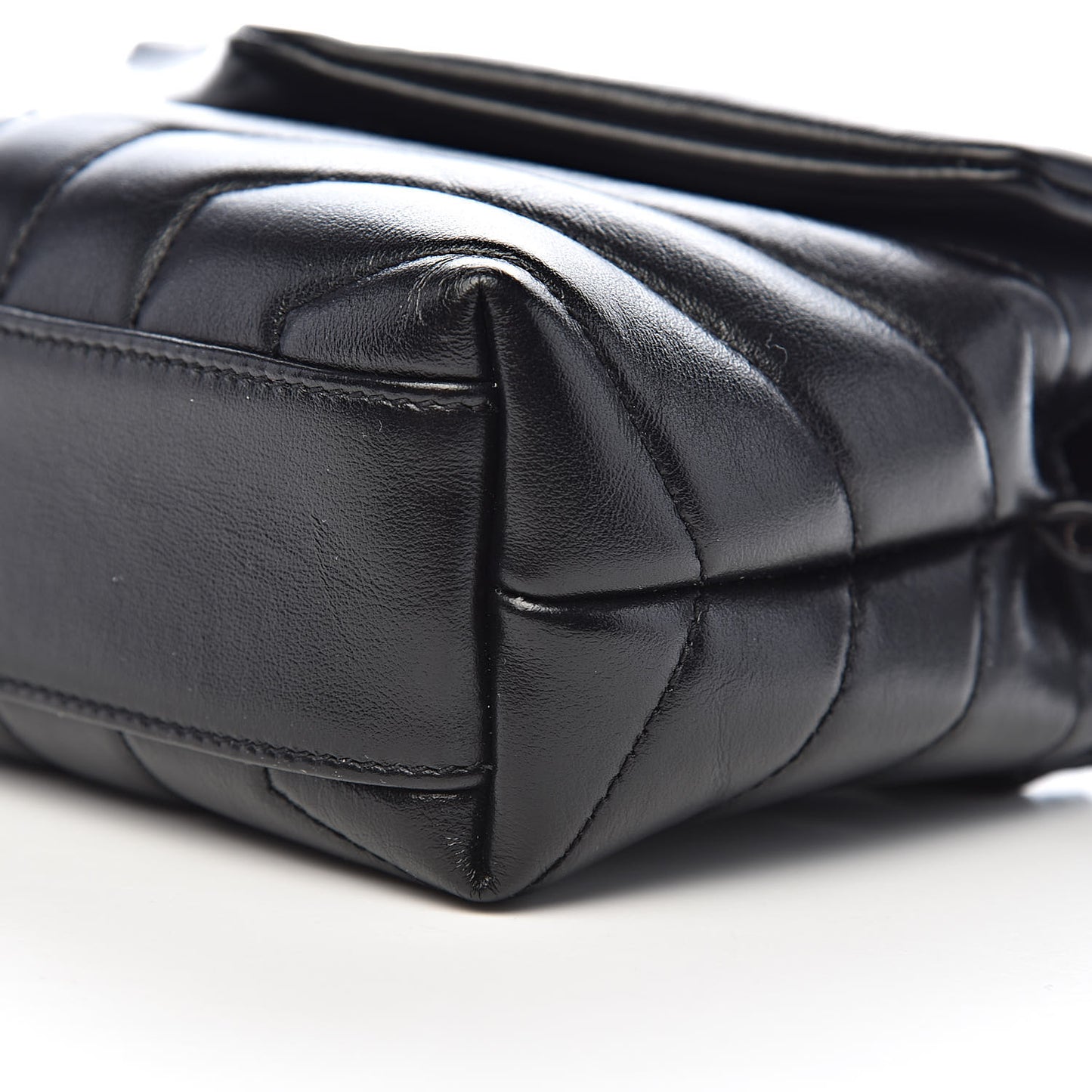 Calfskin Y Quilted Monogram Toy Loulou Crossbody Bag Black