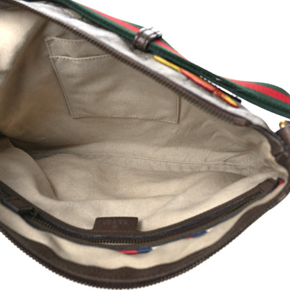 Gucci Soft GG Supreme Monogram Courrier Web Medium Flat Messenger Bag Beige New Acero Multicolor 5 of 10