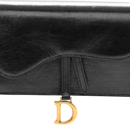 Christian Dior Crinkled Lambskin Saddle Belt Black 8 of 10