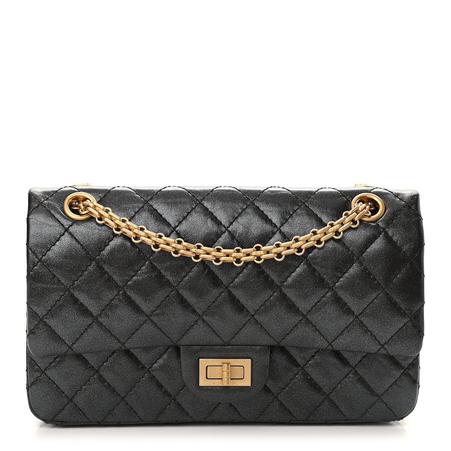 Chanel Iridescent Calfskin Quilted 2.55 Reissue 225 Flap Ruthenium 1 of 10