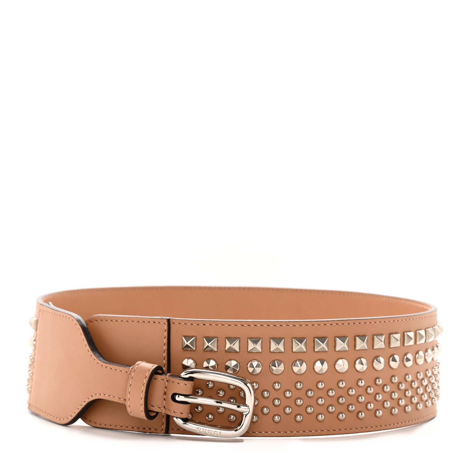 Gucci Moon Calfskin Studded Belt 75 30 Tan 1 of 5