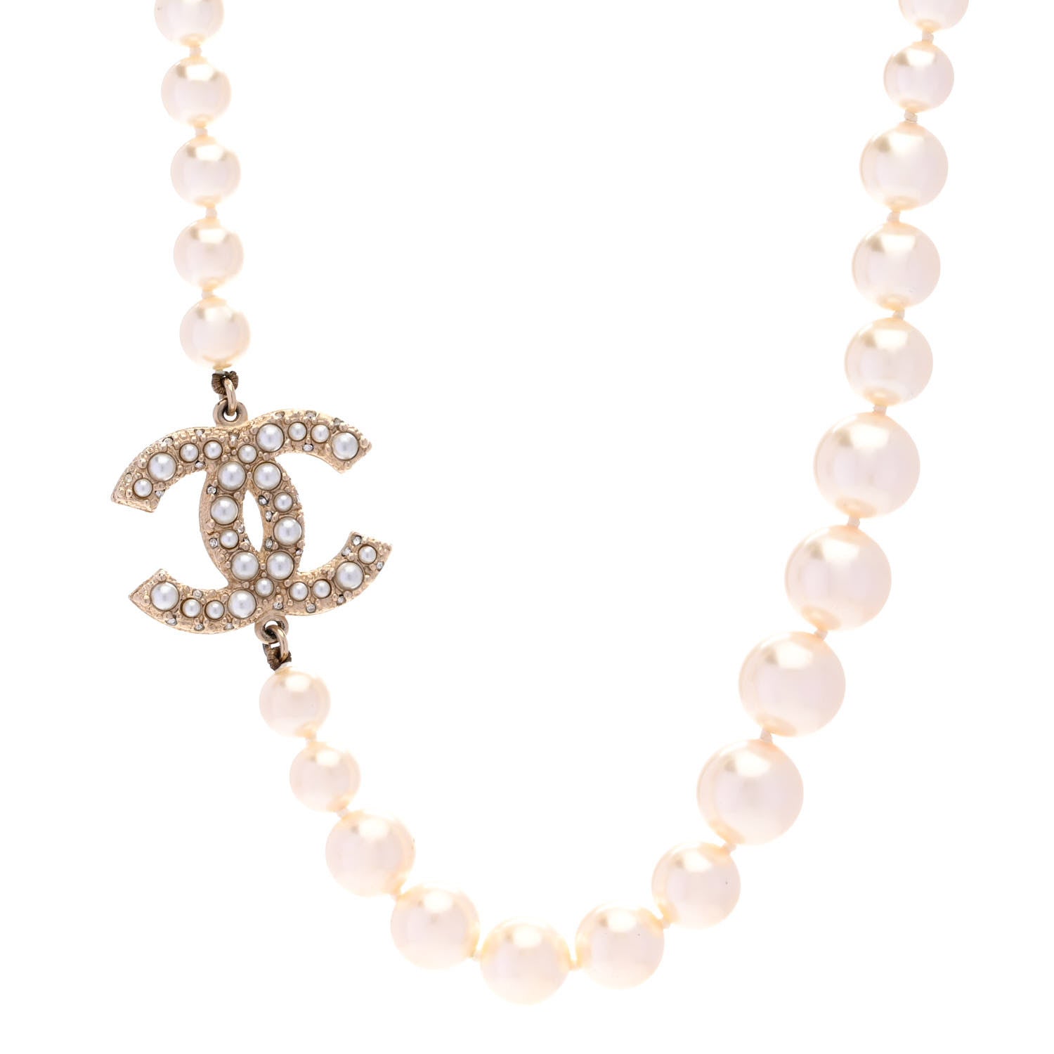 Chanel Pearl CC 100th Anniversary Necklace Light Gold 1 of 6