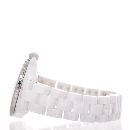 Chanel Stainless Steel Ceramic Diamond 33mm J12 Quartz Watch White 4 of 8
