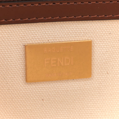 Fendi X SARA COLEMAN Canvas Vitello King Seta FF Fish Eye Embroidered Baguette Grezzo Multicolor Ghianda 6 of 11