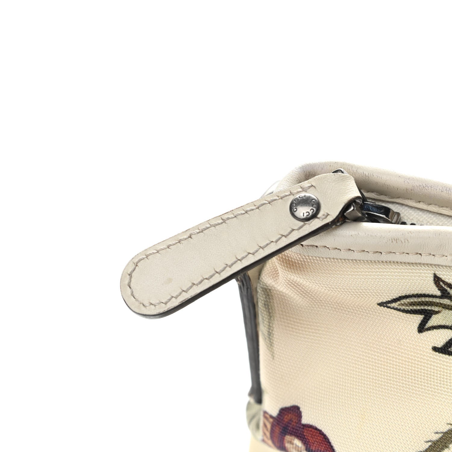 Gucci Canvas Flora Knight Small Zippered Tote White 13 of 14