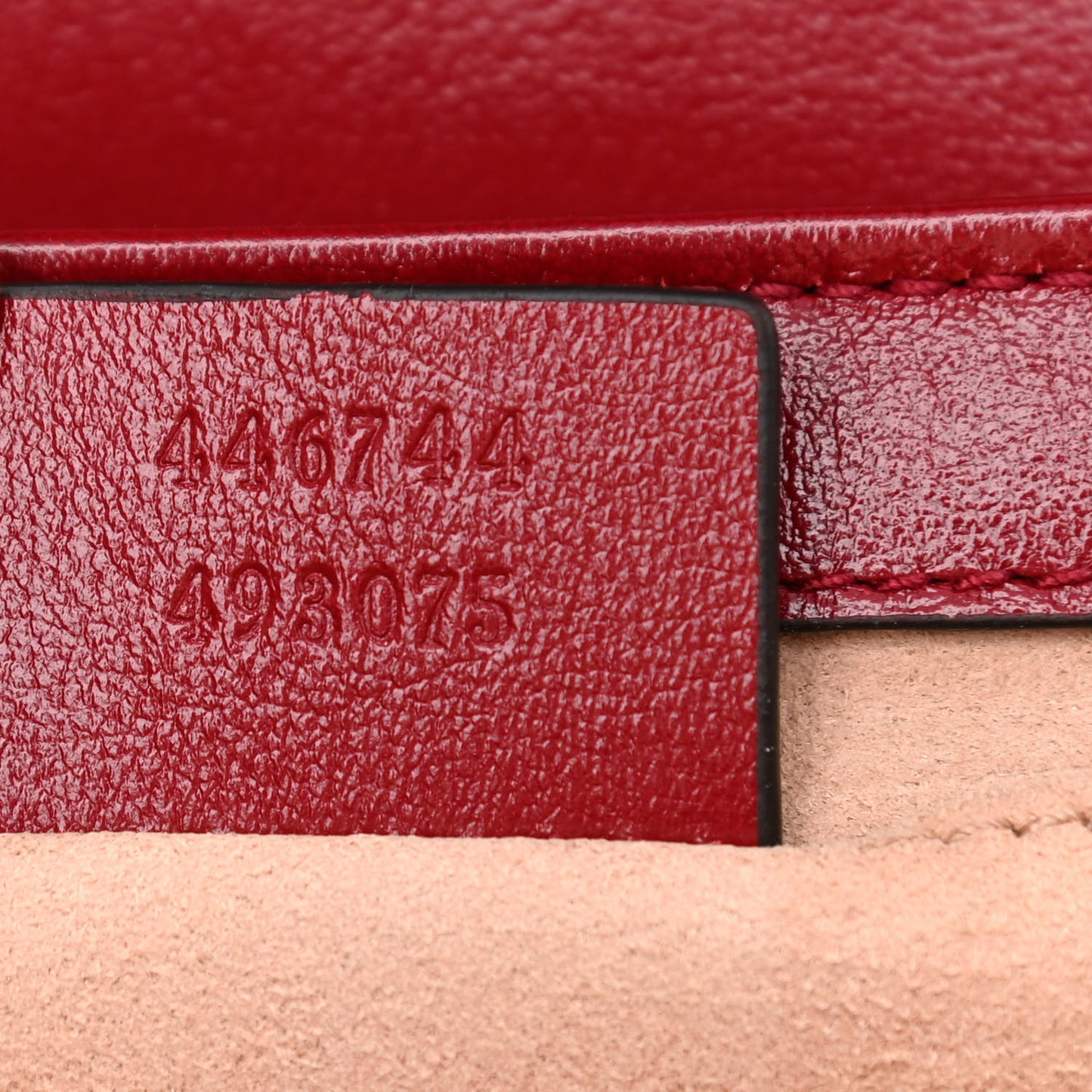 Monogram Azalea Calfskin Matelasse Diagonal Mini GG Marmont Shoulder Bag Beige Ebony New Cherry Red