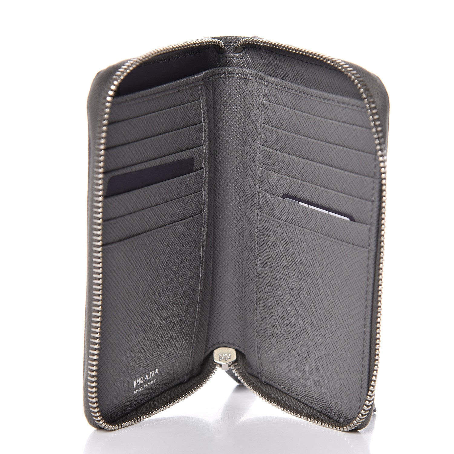Prada Saffiano Metal Zip Around Wallet Marmo 5 of 8