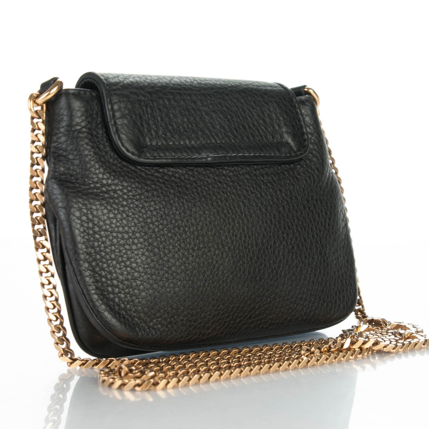 Pebbled Calfskin Small 1973 Chain Shoulder Bag Black