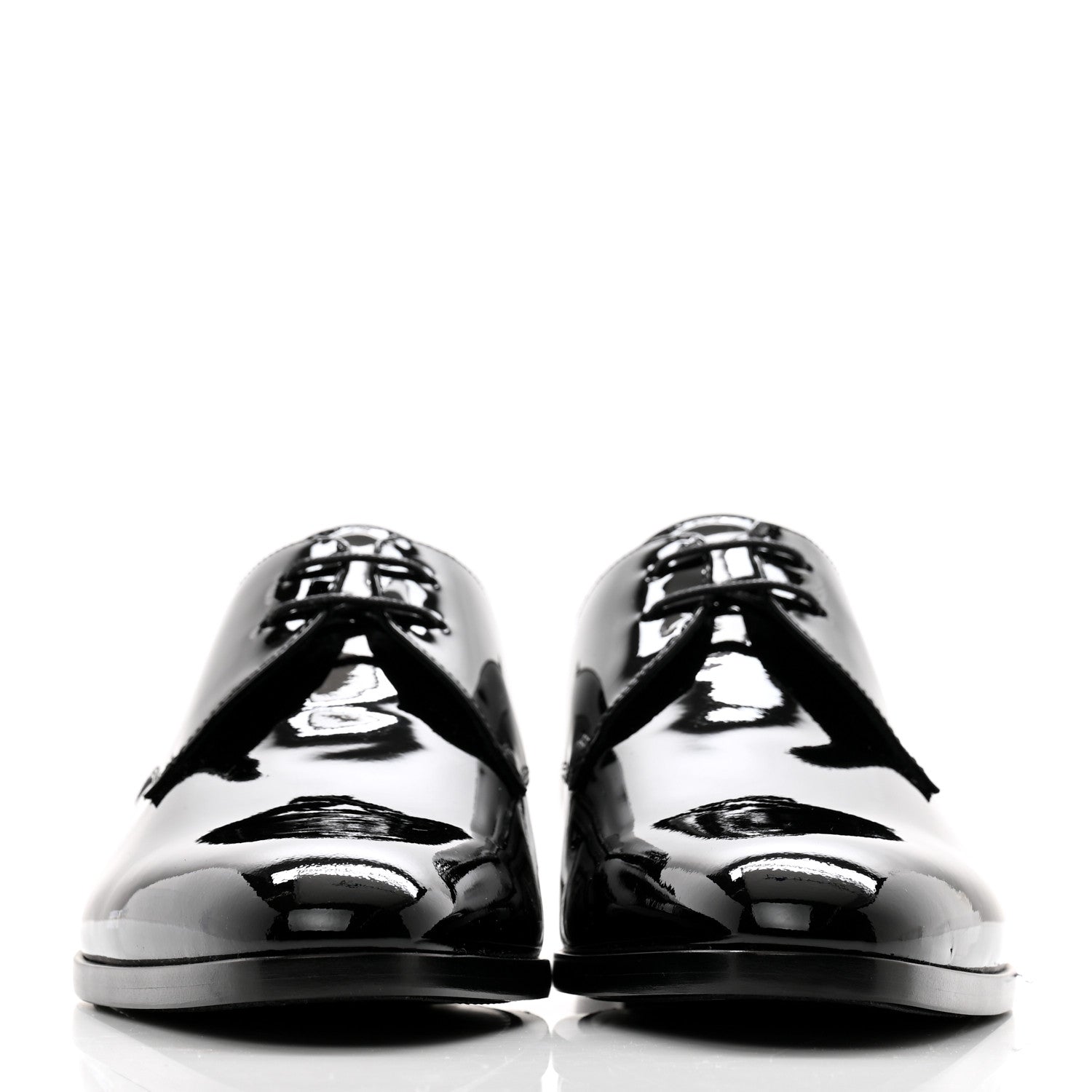 Saint Laurent Patent Lace Up Wyatt 25 Derby Shoes 40.5 Black 2 of 11