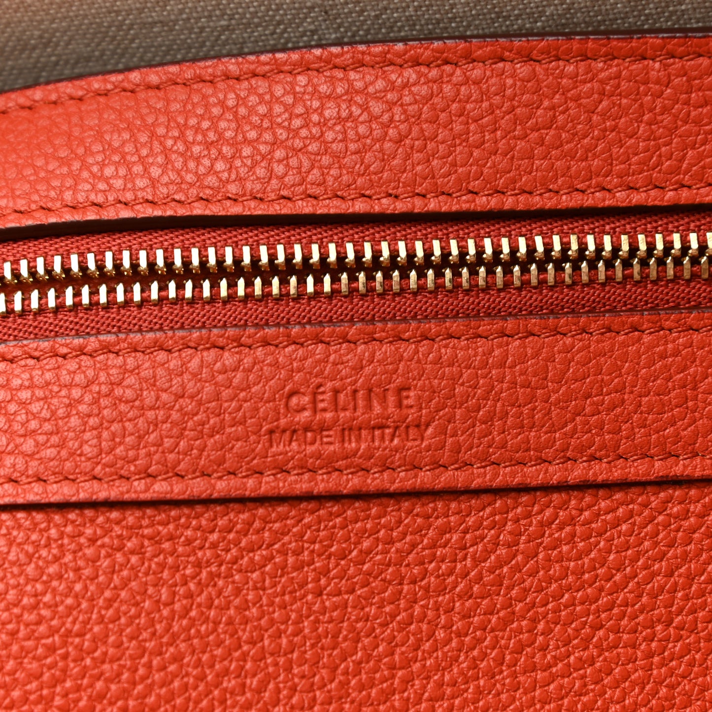 Soft Grained Calfskin Small Belt Cabas Fox Red