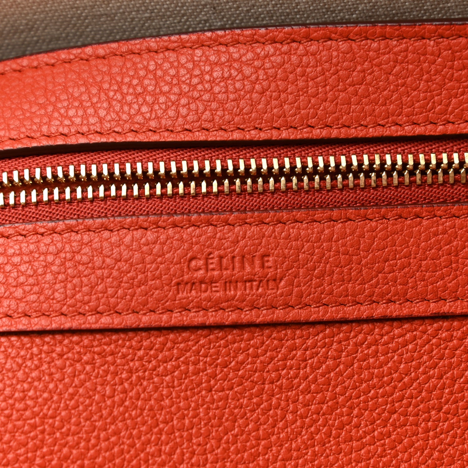 Celine Soft Grained Calfskin Small Belt Cabas Fox Red 6 of 18