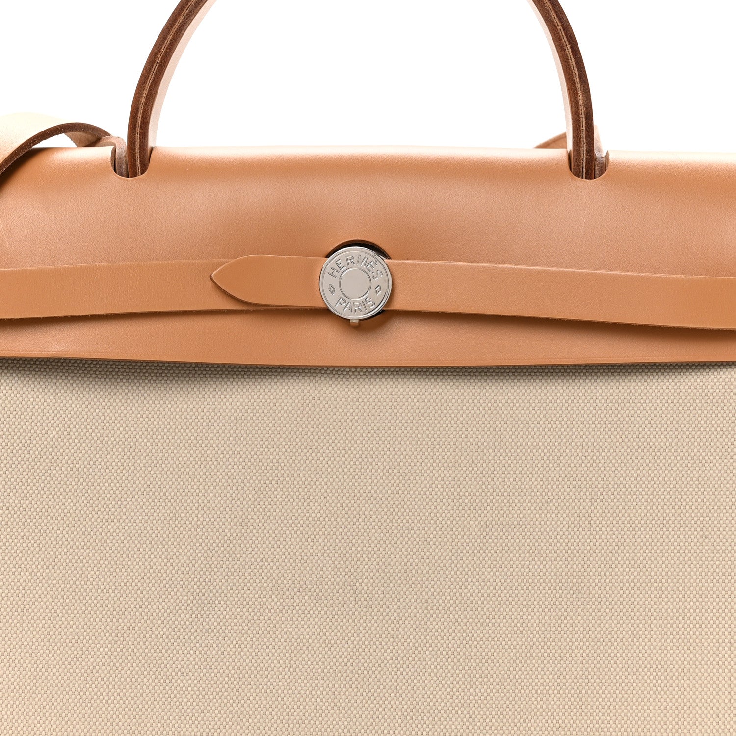 Hermes Military Toile Vache Hunter Herbag Zip Retourne 31 PM Beton Naturel 9 of 12