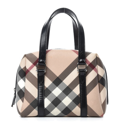 Burberry Patent Trim Nova Check Tote Black 1 of 15