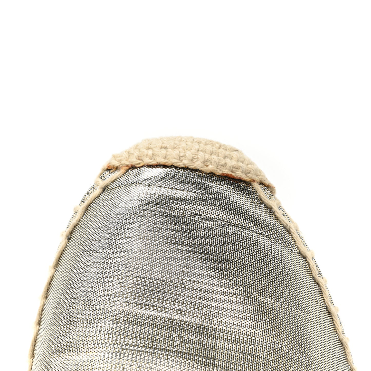 Metallic Lame Studded Dreya Espadrilles 36 Silver
