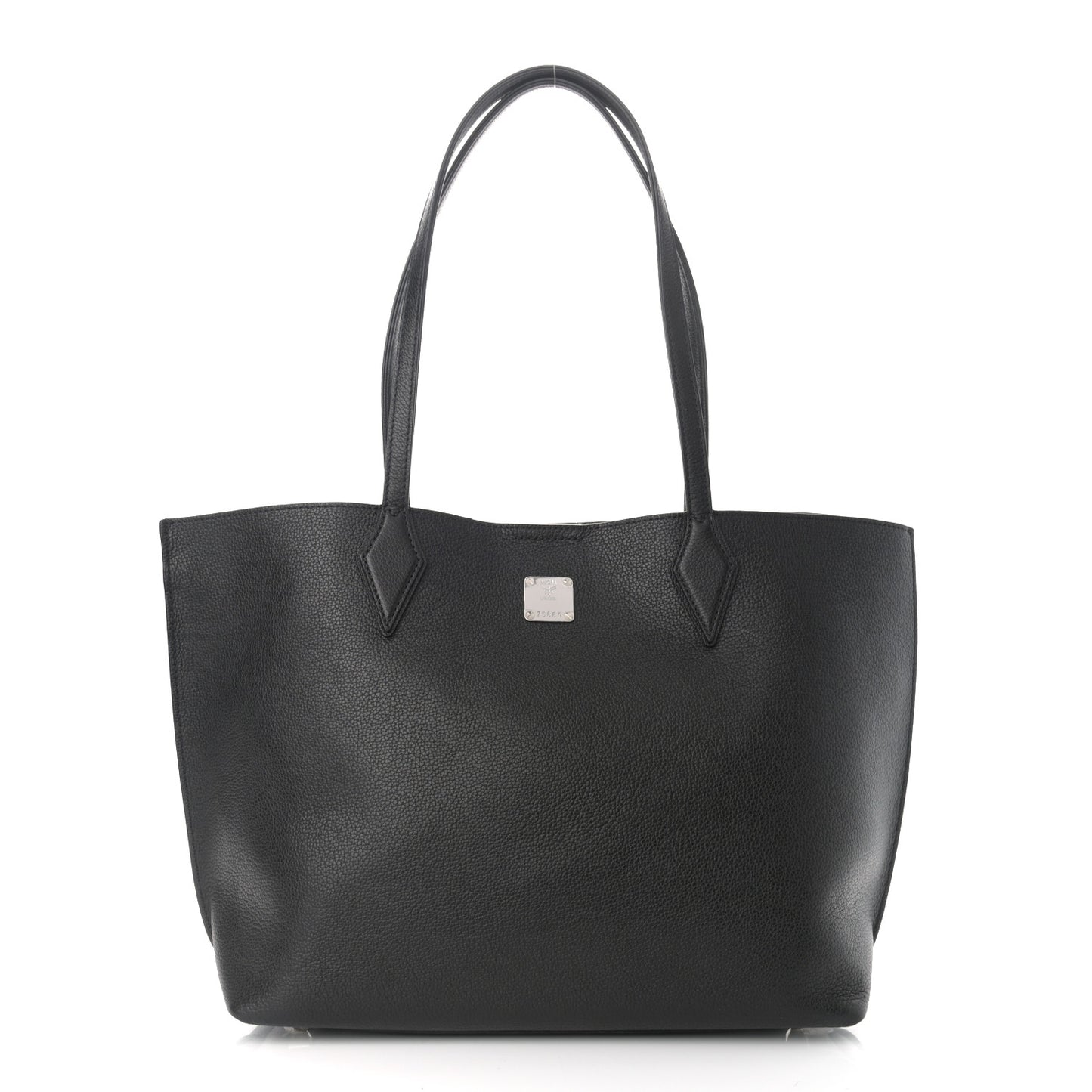 Grained Calfskin Medium Yris Shopper Tote Black