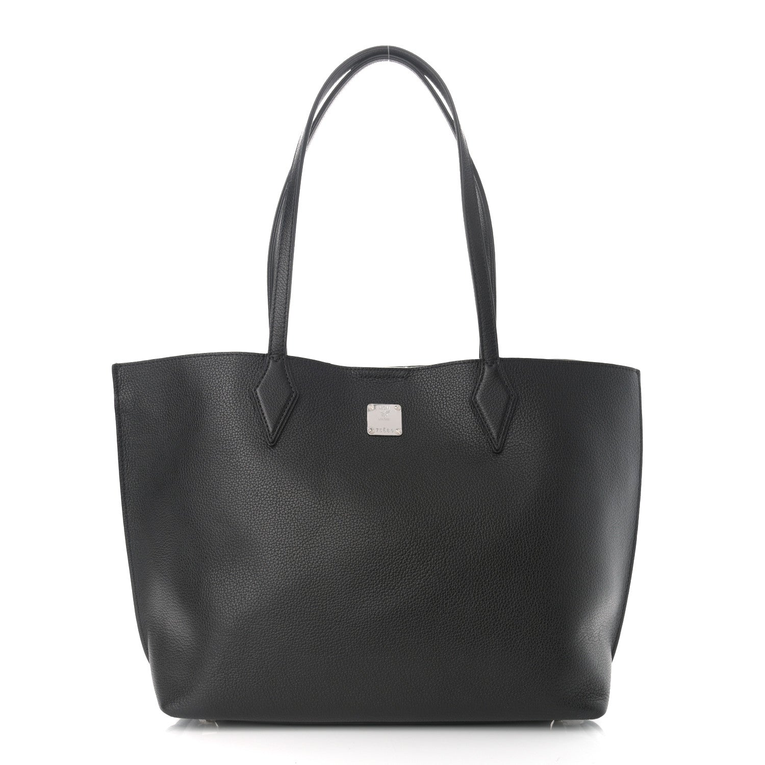 MCM Grained Calfskin Medium Yris Shopper Tote Black 4 of 11