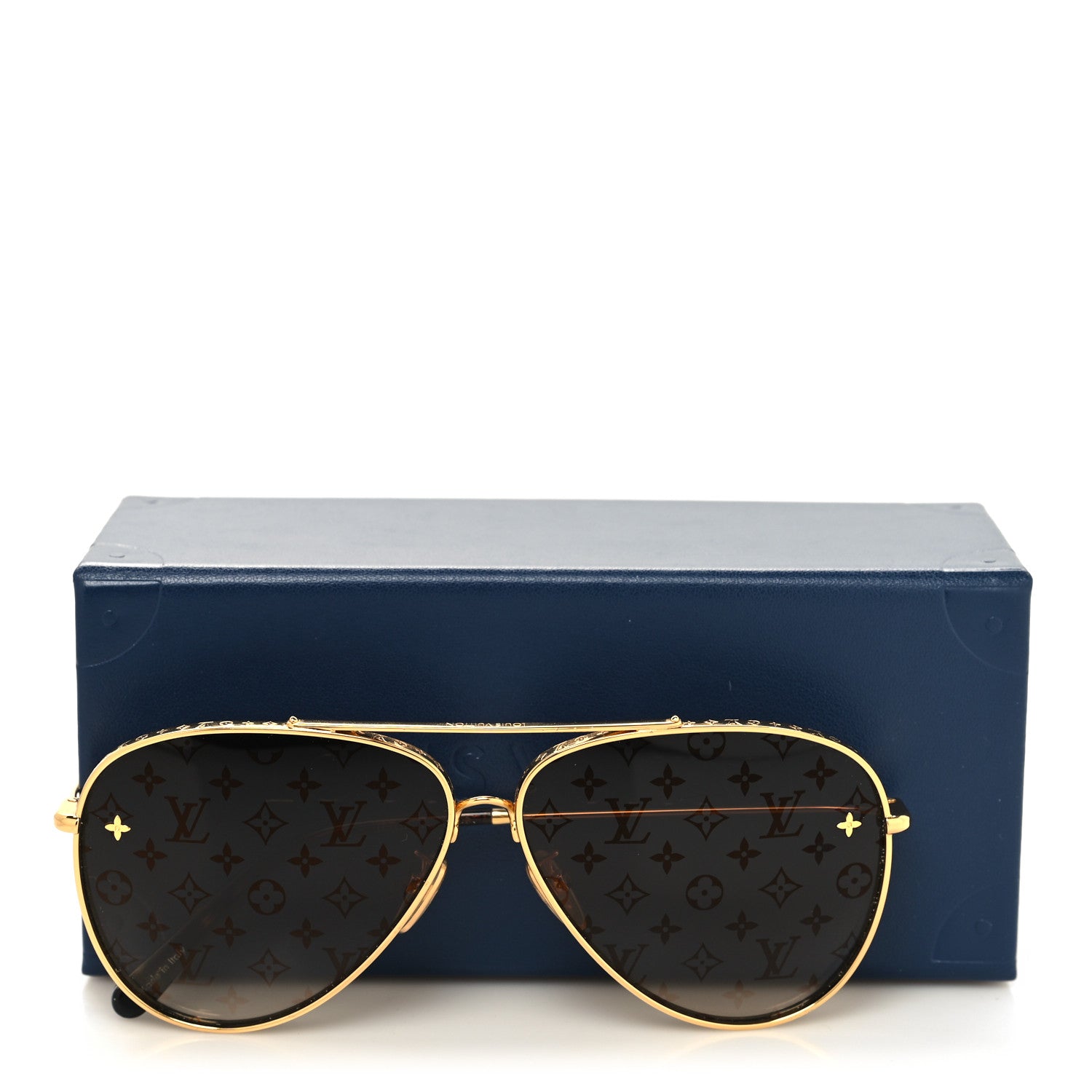 Louis Vuitton Metal The LV Pilot Sunglasses Z1620U Gradient Brown Monogram 7 of 7