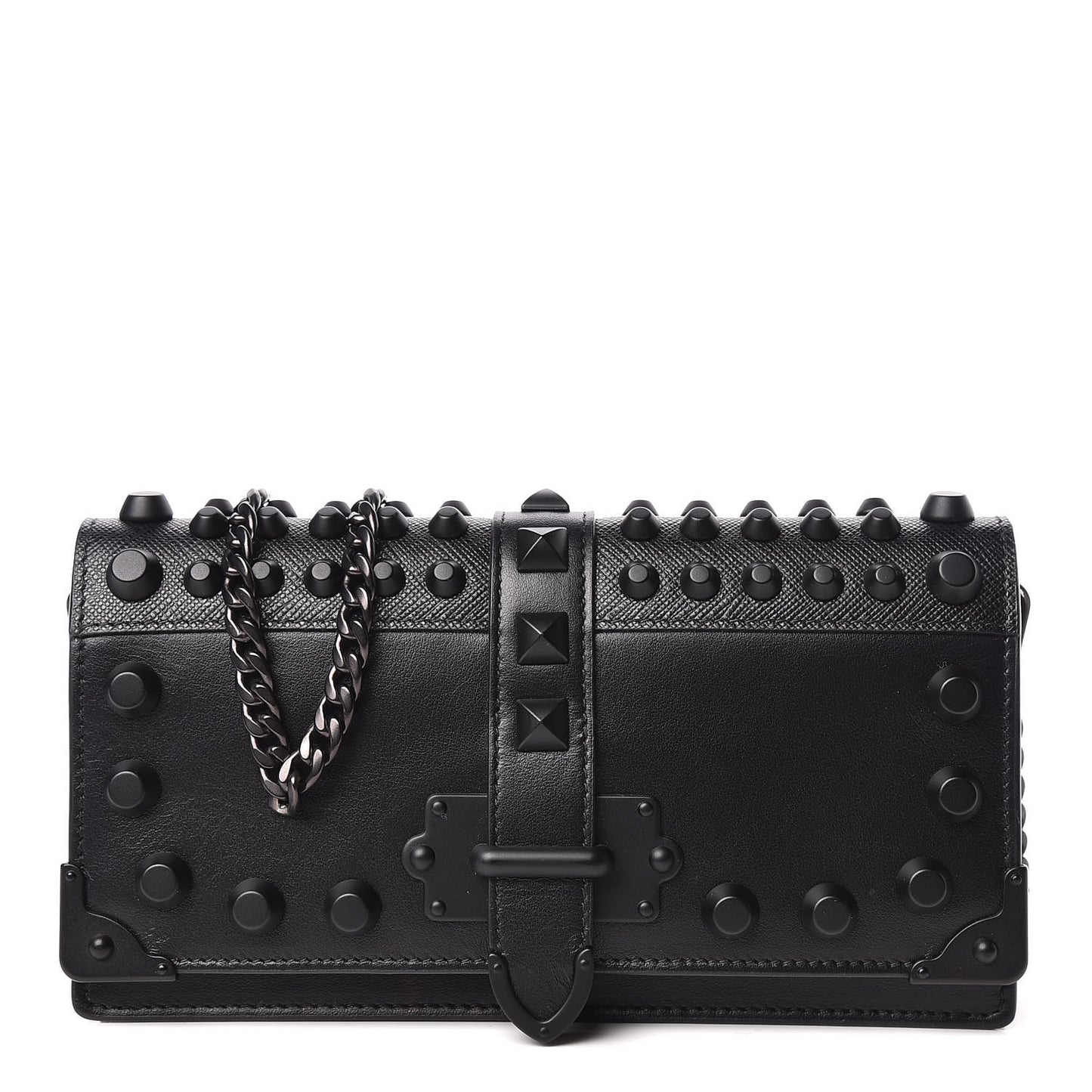 City Calfskin Cahier Studded Mini Bag Black