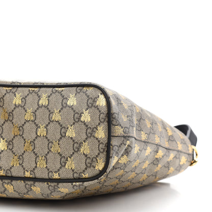 Gucci Soft GG Supreme Monogram Bees Small Crossbody Tote Beige Oro Black 9 of 10