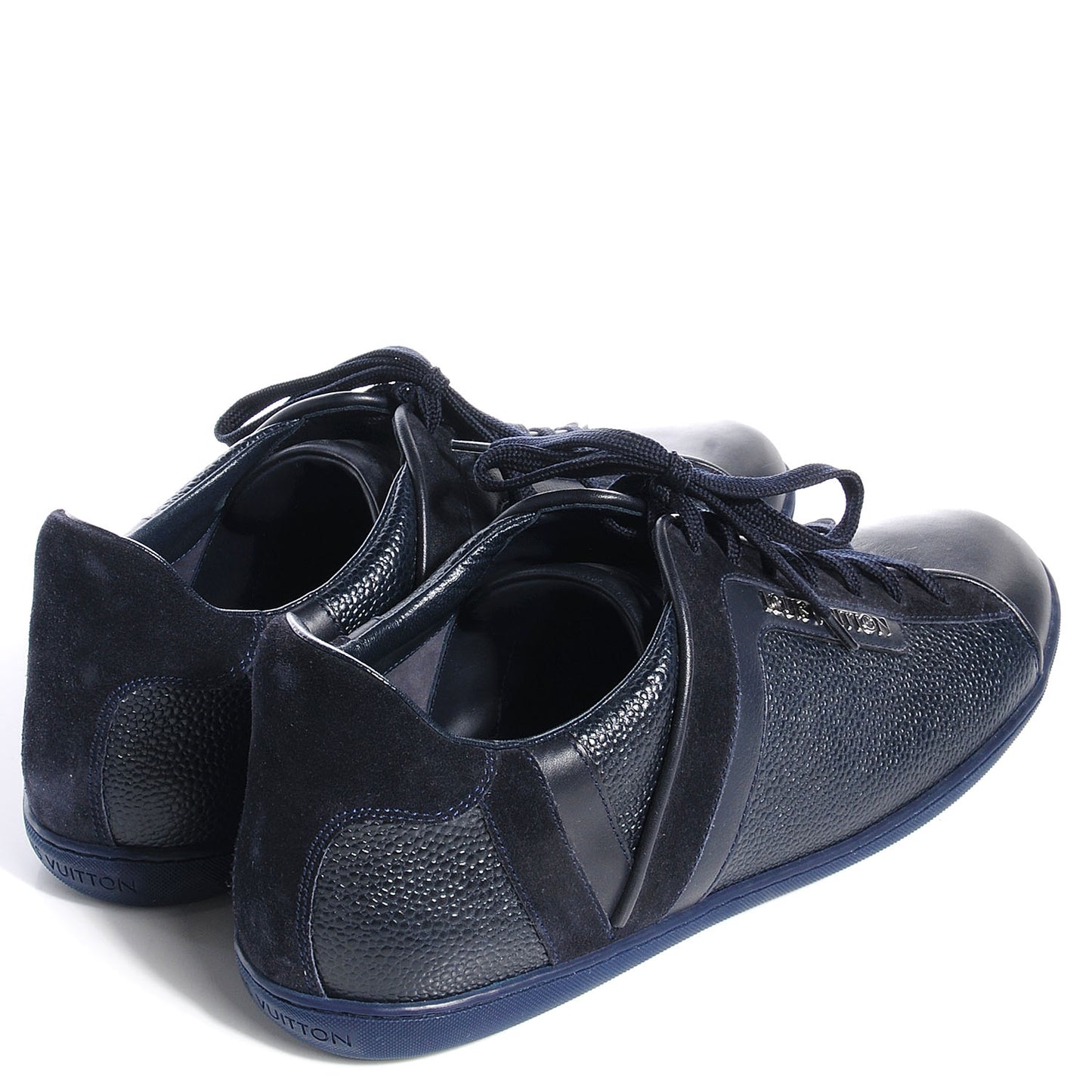 Grained Leather Twister Sneakers 38.5 Navy