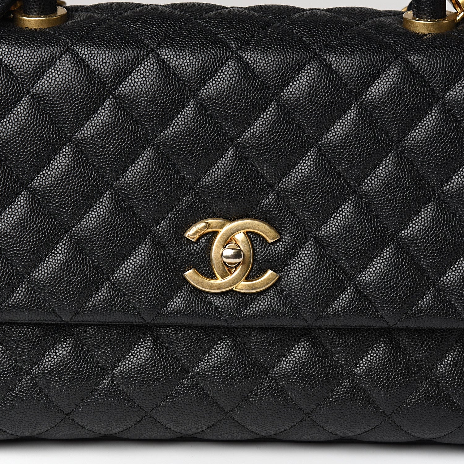 Chanel Caviar Quilted Small Coco Handle Flap Black 9 of 10