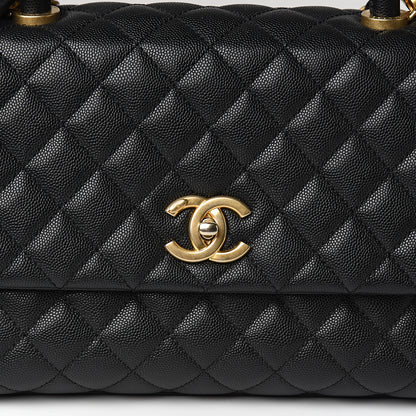 Chanel Caviar Quilted Small Coco Handle Flap Black 9 of 10