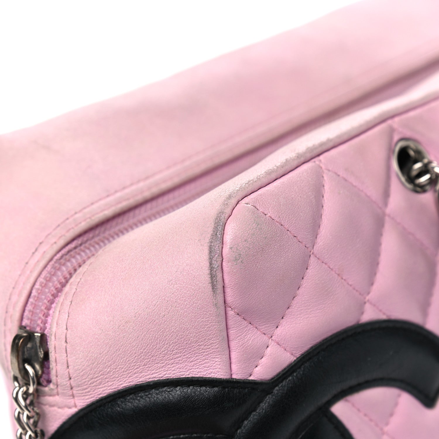 Chanel Calfskin Quilted Large Cambon Bowler Pink Black 13 of 17