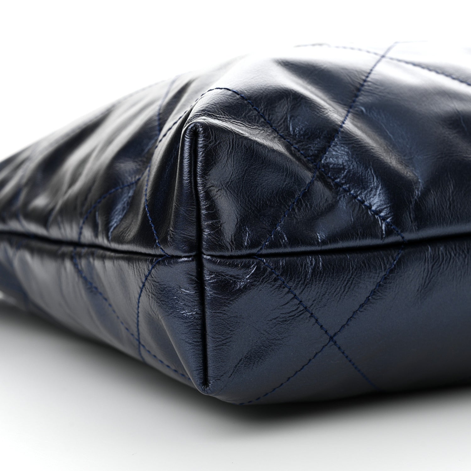 Chanel Metallic Calfskin Quilted Small Chanel 22 Navy Blue 10 of 12