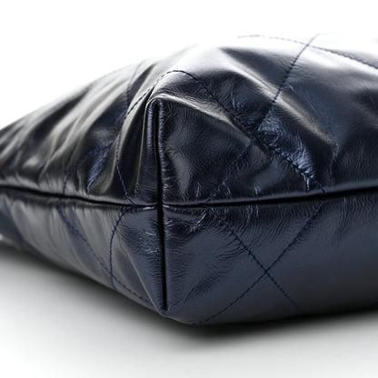 Chanel Metallic Calfskin Quilted Small Chanel 22 Navy Blue 10 of 12