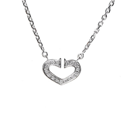 Cartier 18K White Gold Diamond Small Hearts and Symbols Pendant Necklace 5 of 5