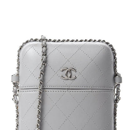 Chanel Lambskin Quilted Chain Around Phone Holder Grey 11 of 11