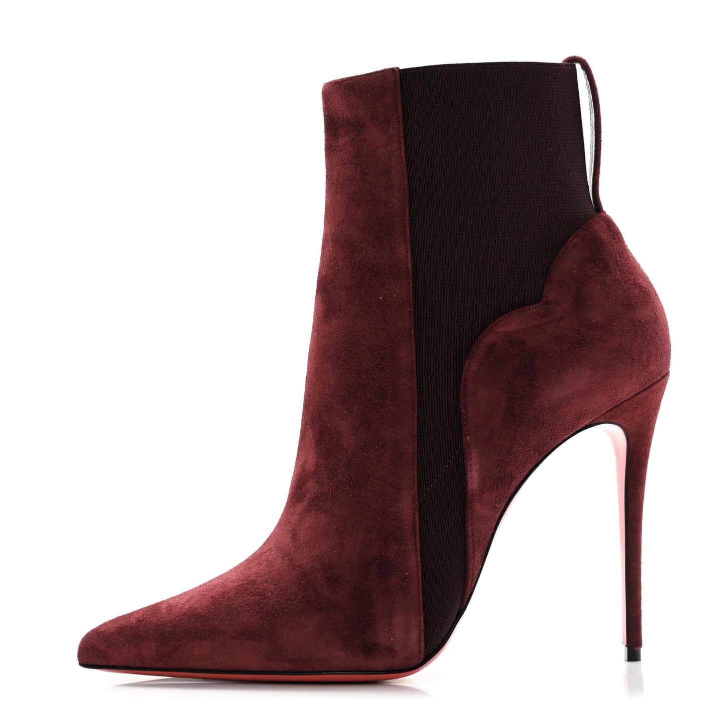 Veau Velours Chelsea Chick 100 Stiletto Boots 39 Bordeaux