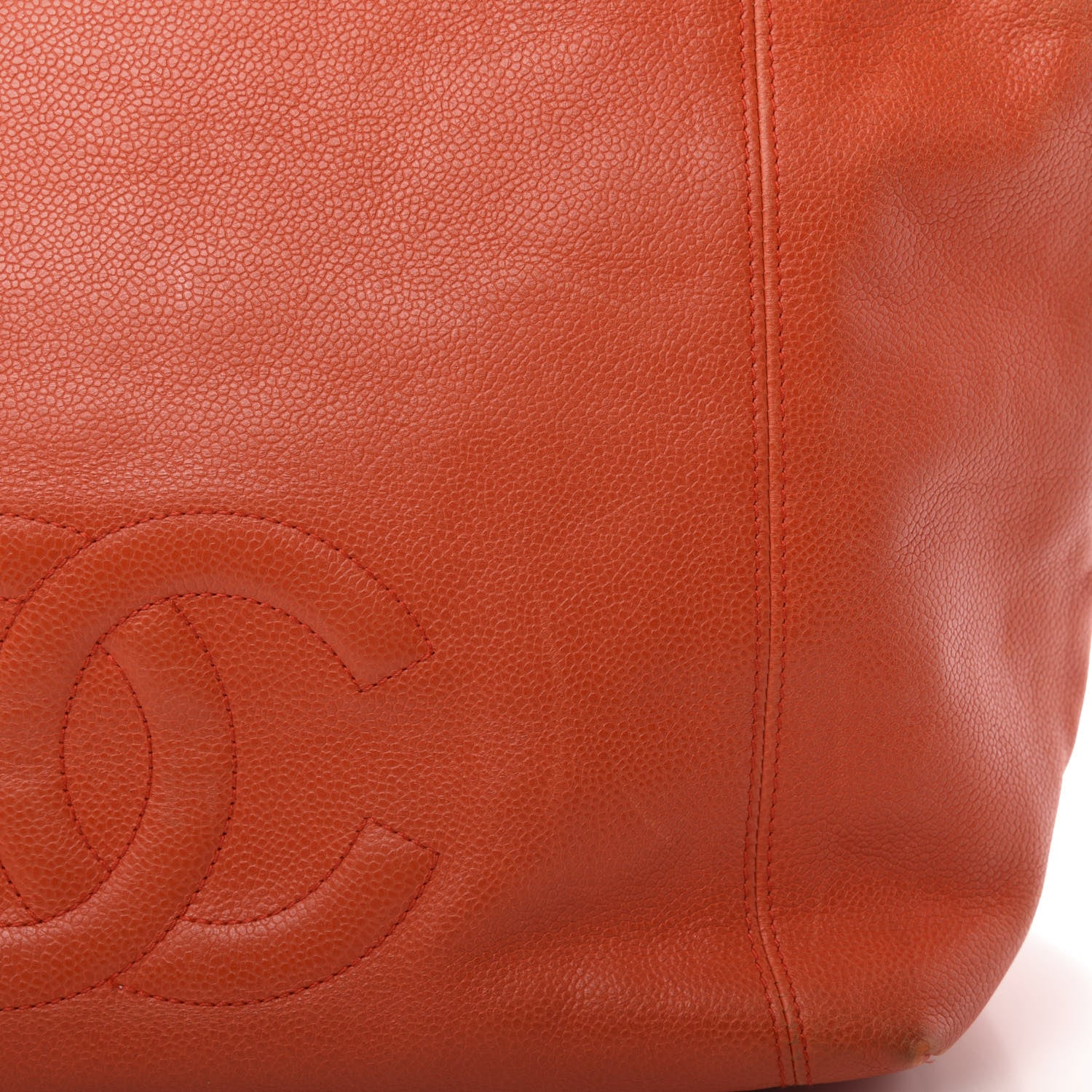 Chanel Caviar CC Tote Orange 10 of 14